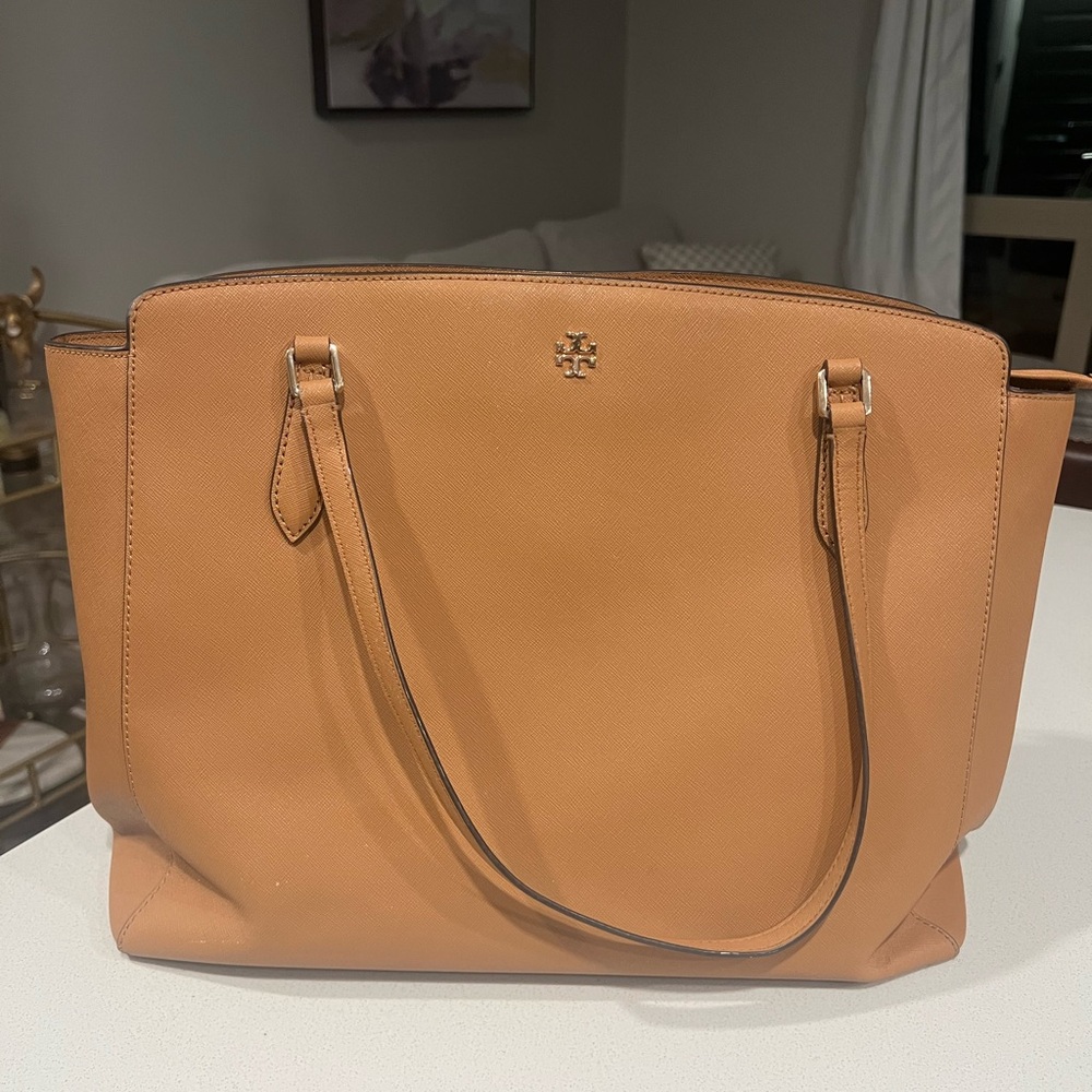 Tory Burch Camel Leather Tote